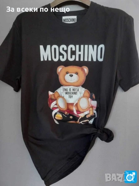 Moschino Унисекс Тениска👚👕Мъжка Черна Тениска👕👚Дамска Черна Тениска Код LFS582, снимка 1