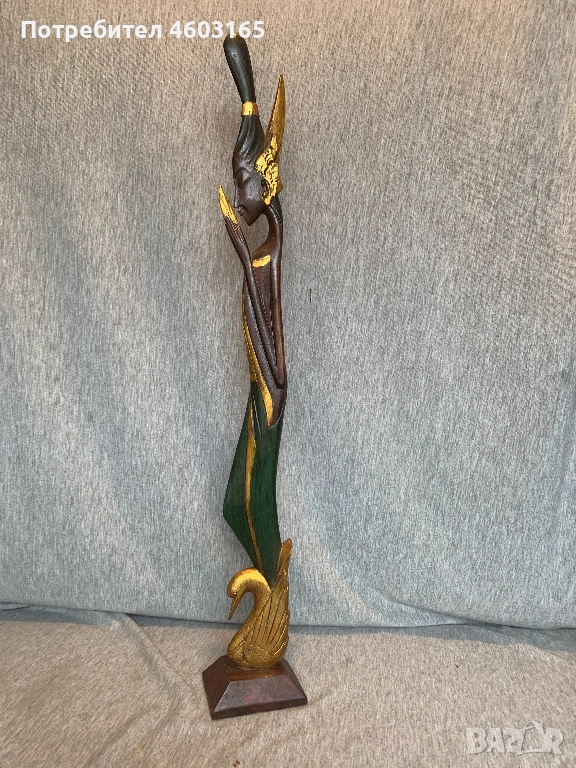 Ръчно изработена рисувана, резбована дървена скулптура дървена статуетка / Дървена фигурка , снимка 1