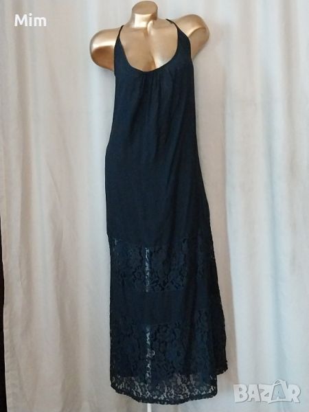 Zanzea 52 Черна дълга рокля с дантела за едра дама , снимка 1