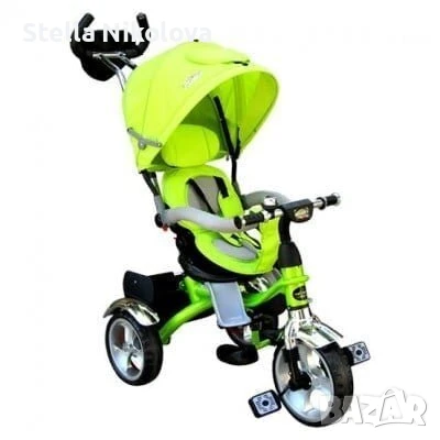 Детска триколка KR88 с помпащи се гуми.Нова!- зелена или синя, снимка 1