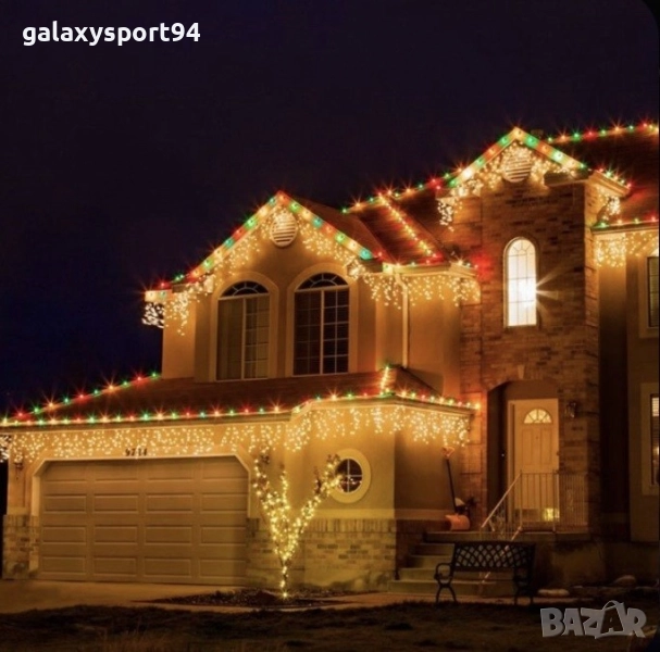 LED Топло бяла Светеща завеса 100метра х 60см с Флаш Ефект Висящи, снимка 1