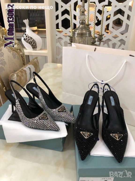 Prada Дамски Обувки На Ток С Кристали Прада - 2 Цвята Код SK600, снимка 1