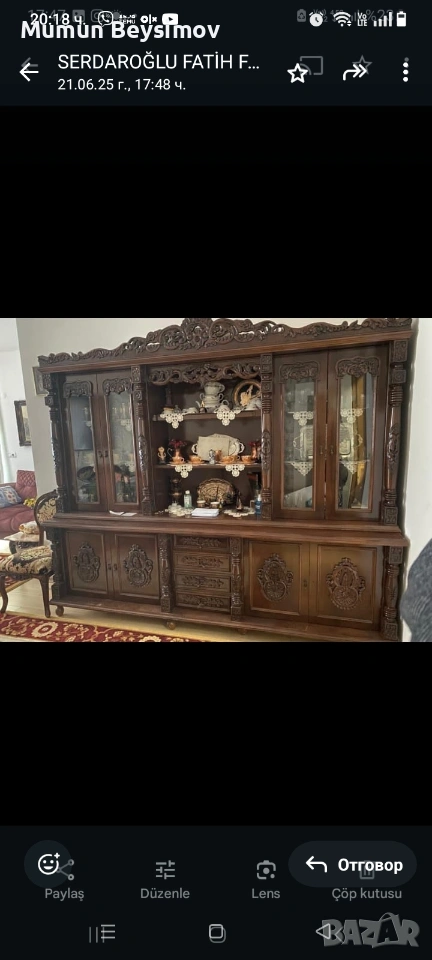 ръчно изработена витрина много запазен , снимка 1