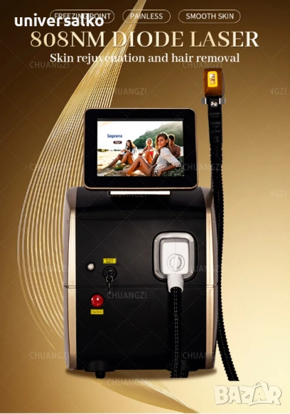 Диоден лазерен епилатор с охлаждане, 3 дължини на вълната, 3000W, снимка 1