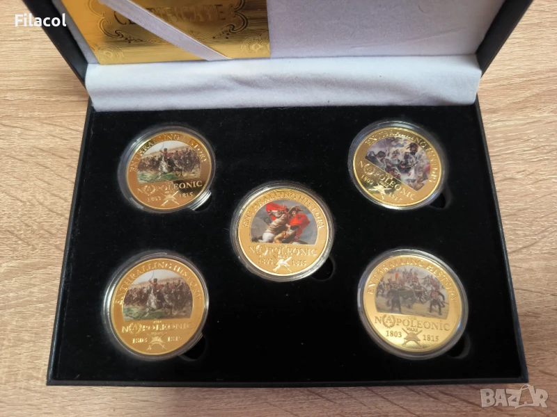 Сувенирни плакети - Битките на Наполеон - 5 броя в кутия, снимка 1