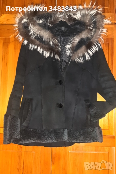 Дамски кожух  естествена кожа с лисица , снимка 1