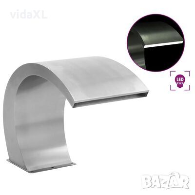 vidaXL Фонтан за басейн с LED, неръждаема стомана, 30x60x45 см(SKU:48086, снимка 1