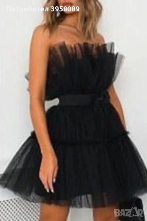 Черна рокля носена веднъж по повод!, снимка 1