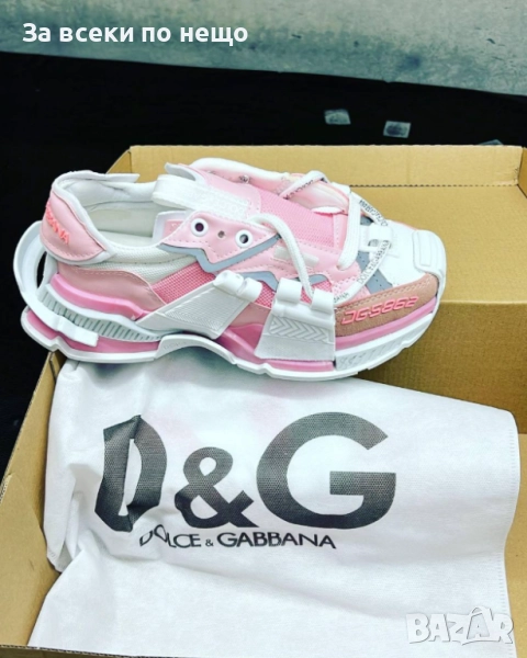 Dolce&Gabbana Дамски Маратонки Бяло И Розово С Кутия👟Дамски Спортни Обувки D&G👟Сникърси Код SM-80, снимка 1