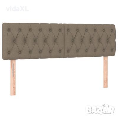 vidaXL Горни табли за легло, 2 бр, таупе, 80x7x78/88 см, плат（SKU:346358, снимка 1
