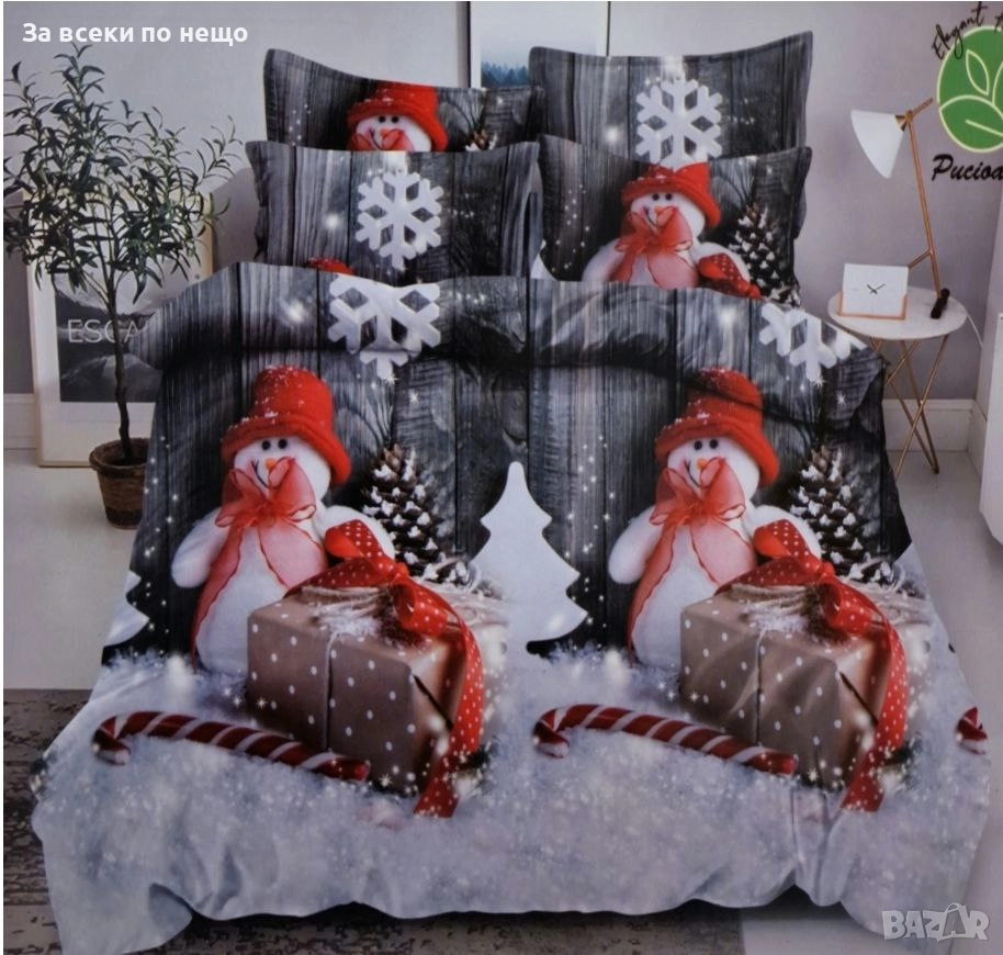 Спален Комплект От 6 Части Без Ластик - Снежен Човек Код S351, снимка 1