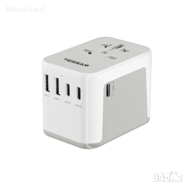 TESSAN адаптер за пътуване по целия свят, универсален адаптер за пътуване с 2 USB и 3 USB C НОВО, снимка 1