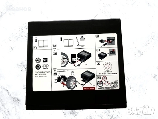 Цена - 25€. Нов Оригинален компресор за автомобилни гуми + Лепило/Пяна, снимка 3 - Аксесоари и консумативи - 53267210