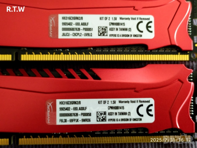 RAM памет 8GB (2x4GB) Kingston HyperX Savage DDR3 1600MHz, снимка 4 - RAM памет - 52313494