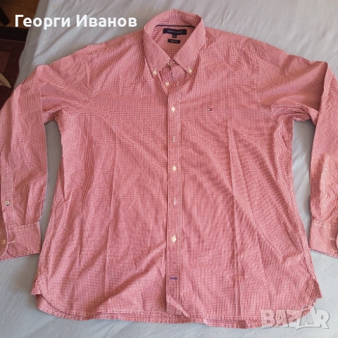 2за1 SPRING SALE TOMMY HILFIGER XL Plaid Shirt+V-Neck Sweater риза+топ пуловер КАТО НОВИ, снимка 3 - Ризи - 53708514