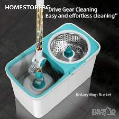 🧹 Въртящ се на 360° моп комплект – Удобство и ефективност за блестяща чистота у дома! 🧹, снимка 2 - Мопове, кофи, четки и метли - 49758766