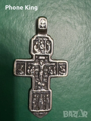  Масивен сребърен ланец с ръчно изработен кръст, снимка 3 - Колиета, медальони, синджири - 53307031