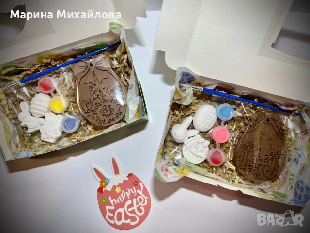 Великденски творчески комплект с шоколадово яйце в подаръчна кутия