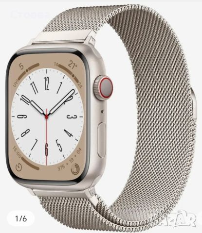 Метална верижка за часовник Apple Watch Starlight, снимка 2 - Каишки за часовници - 45414221