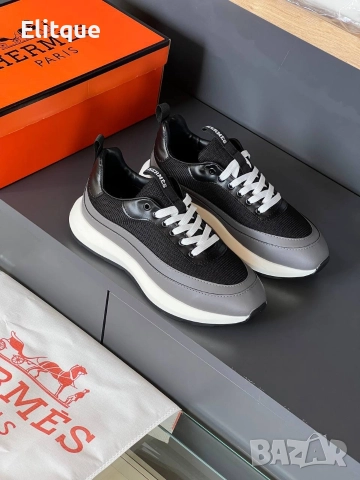 мъжки маратонки от естествена кожа hermes, снимка 2 - Маратонки - 52908028