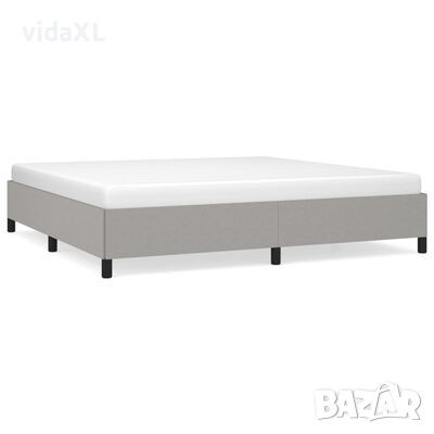 vidaXL Рамка за легло светлосива 200x200 см плат(SKU:347090, снимка 1 - Спални и легла - 45712452