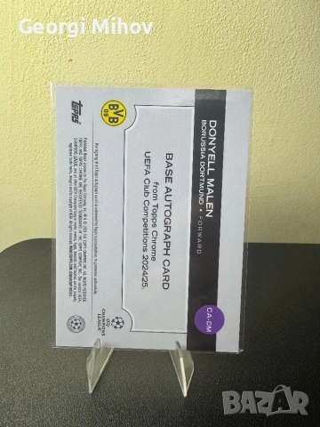 Donyell Malen Auto /150 – Topps Chrome UEFA Autograph Borussia Dortmund, снимка 3 - Колекции - 53844268