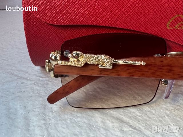 Cartier висок клас слънчеви очила Мъжки Дамски слънчеви с дървени дръжки, снимка 17 - Слънчеви и диоптрични очила - 45505174