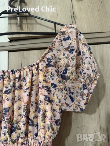 Розова рокля с цветя , снимка 3 - Рокли - 51586563