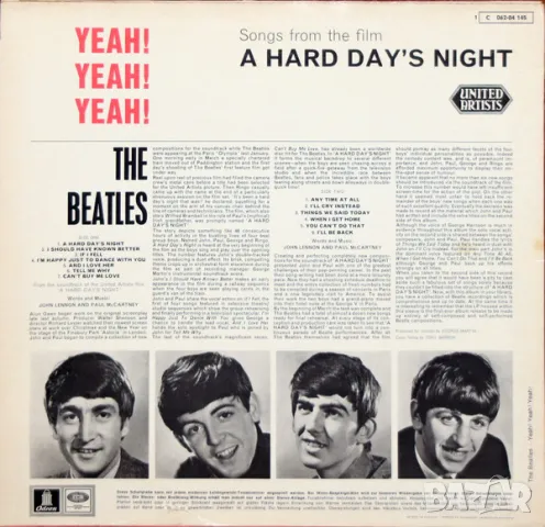 Грамофонни плочи The Beatles ‎– Yeah! Yeah! Yeah! (A Hard Day's Night), снимка 2 - Грамофонни плочи - 46860910