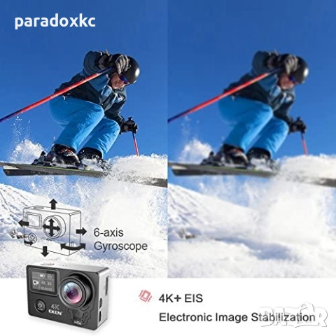 EKEN H5S Plus 4K екшън камера – водоустойчива + пълен комплект аксесоари, снимка 10 - Камери - 52368796