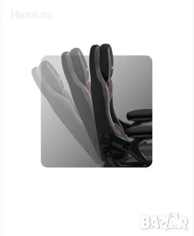 Продавам Геймърски Стол Huzaro Force 4.6 Carbon, Плат, Облегалка За Крака, Накланяне, Черен, снимка 4 - Геймърски - 53421079