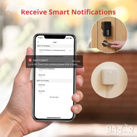 SwitchBot WiFi Smart Lock ключалка с докосване заключване на вратата без ключ с пръстов отпечатък, снимка 6 - Друга електроника - 46636571