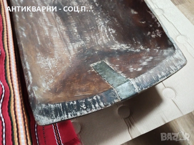Старинна Ръчно Изработена Дървена Ренесансова Нощва, Корито За Месене На Тесто 19' Век / НОМЕР 693., снимка 7 - Антикварни и старинни предмети - 53486111