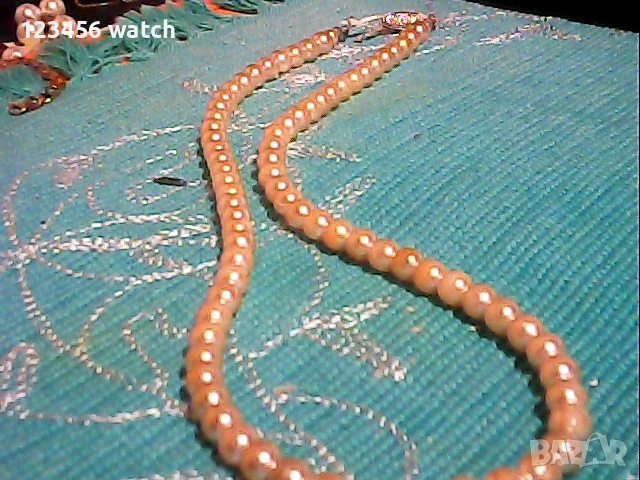 старо колие от естествени перли със среберна за коп4алка, снимка 2 - Колиета, медальони, синджири - 53775734