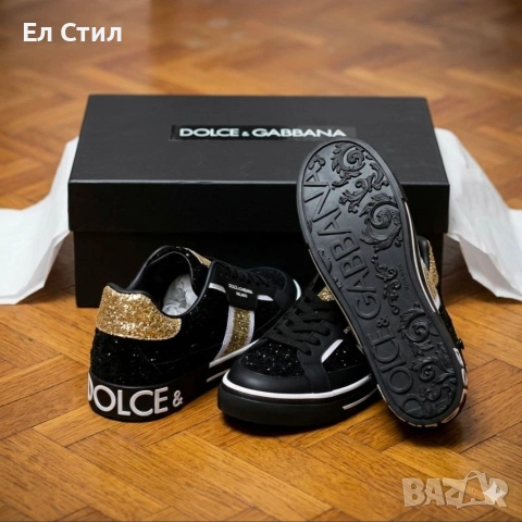 💎Dolce & Gabbana Portofino "Gold Glit" Edition 36 37 38 39 40 Цена:67€ Еконт, снимка 3 - Маратонки - 54301134