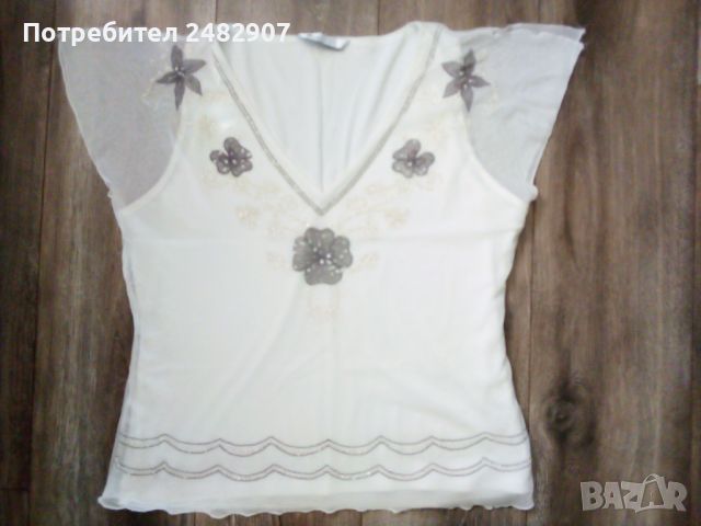 Дамска блуза - тюл, снимка 2 - Тениски - 45899386