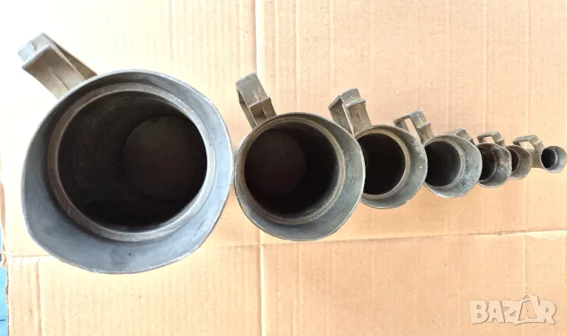 Комплект  стари мерки за течности , снимка 3 - Антикварни и старинни предмети - 49664984