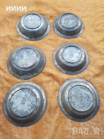 Бакърена чиния паница 6 бр, снимка 2 - Антикварни и старинни предмети - 53163208