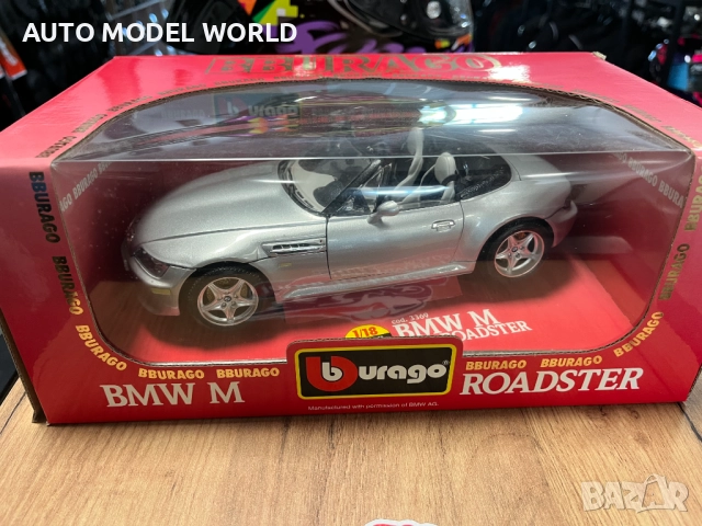 Чисто нов BBURAGO метален колекционерски модел количка BMW Z3 M CABRIO, снимка 4 - Колекции - 52170391