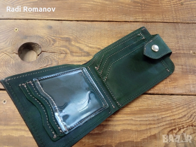 Ръчно изработен мъжки кожен портфейл , снимка 2 - Портфейли, портмонета - 51929540