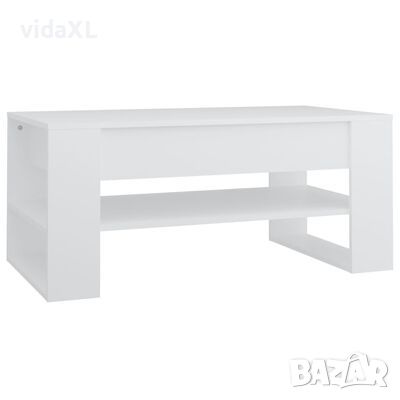 vidaXL Маса за кафе, бяла, 102x55x45 см, инженерно дърво（SKU:810899, снимка 1 - Маси - 45912191