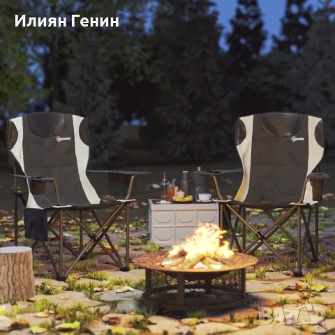 Комплект от 2 сгъваеми стола Outsunny, сгъваеми къмпинг столове , снимка 8 - Къмпинг мебели - 51853196