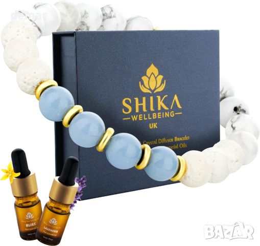 Shika Wellbeing Релаксиращ подарък за жени Lava Rock Healing Diffuser Гривна за тревожност, снимка 1 - Подаръци за жени - 46098669