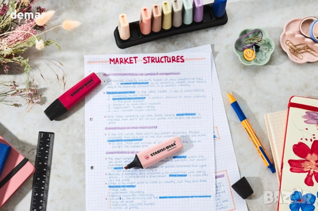 STABILO BOSS ORIGINAL NatureCOLORS Wildflowers Edition - Маркер - Пакет от 10 броя - Сиво-виолетов, снимка 5 - Ученически пособия, канцеларски материали - 52455448