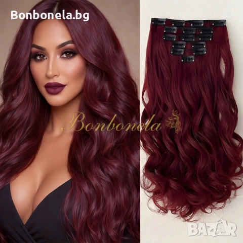 Екстеншън с клипс / треса / треса с клипси / клипс / Удължение за Коса, снимка 9 - Аксесоари за коса - 53034460