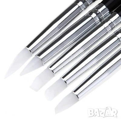 РАЗПРОДАЖБА! - Комплект 5 бр. силиконови четки за моделиране, снимка 3 - Продукти за маникюр - 50469446