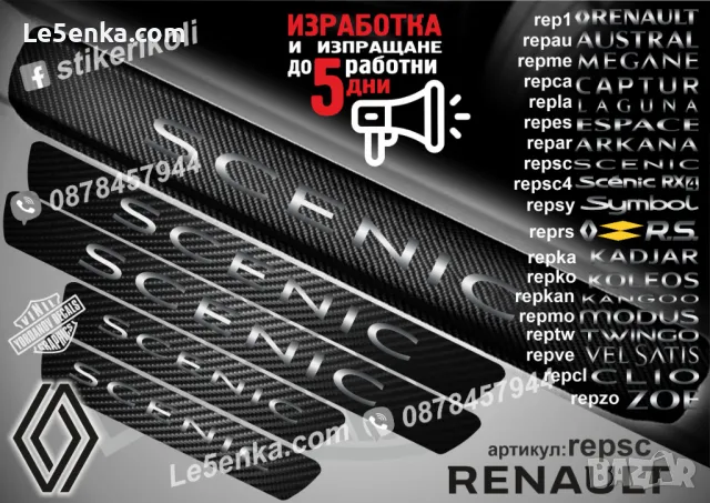 ПРАГОВЕ карбон RENAULT KANGOO фолио стикери repkana, снимка 9 - Аксесоари и консумативи - 44068269