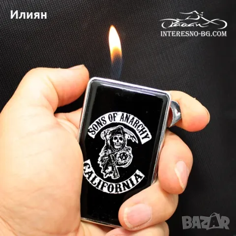 Sons of Anarchy-тънка газова запалка, снимка 1 - Подаръци за мъже - 47709748