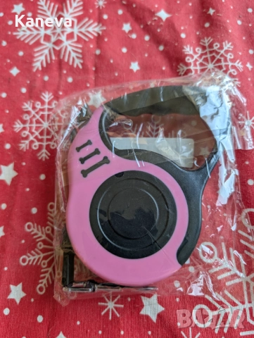 Розов повод с автоматична система за прибиране и заключване, снимка 3 - За кучета - 52925702