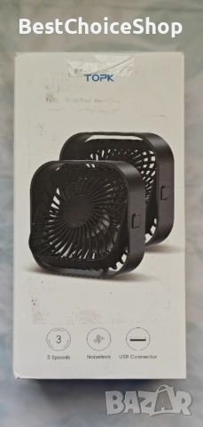 2броя USB Вентилатори, Безшумни, 3 Скорости, 360°, снимка 2 - Вентилатори - 53598319